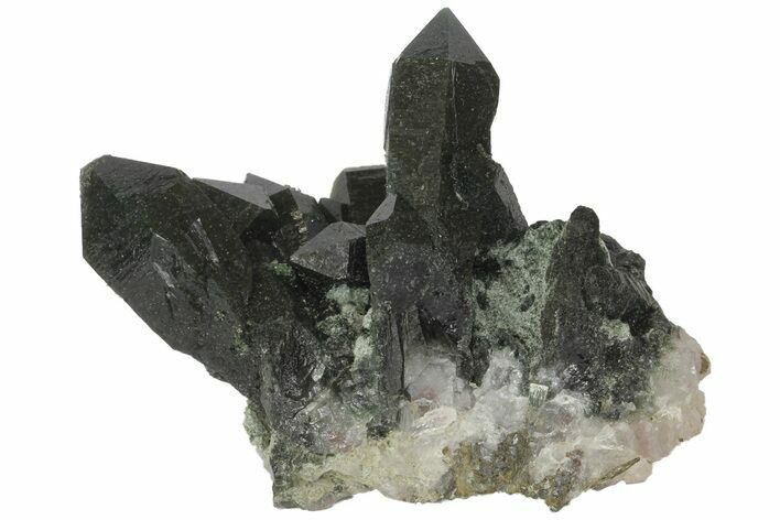 Green, Hedenbergite Included Quartz - Mongolia #163987